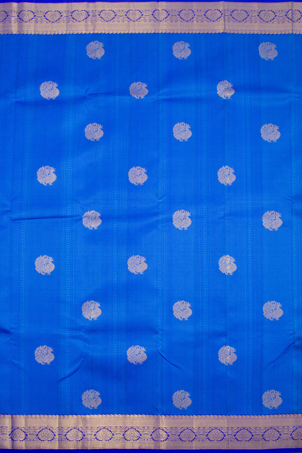 Ink Blue Pure Zari Jacquard  Kanjivaram Silk Saree 10061580