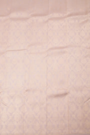 Pinkish Beige Pure Zari Borderless Jacquard Kanjivaram Silk Saree 10060098