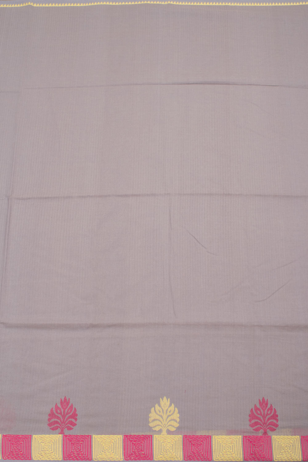 Cloudy Grey Bengal Cotton Saree 10059311