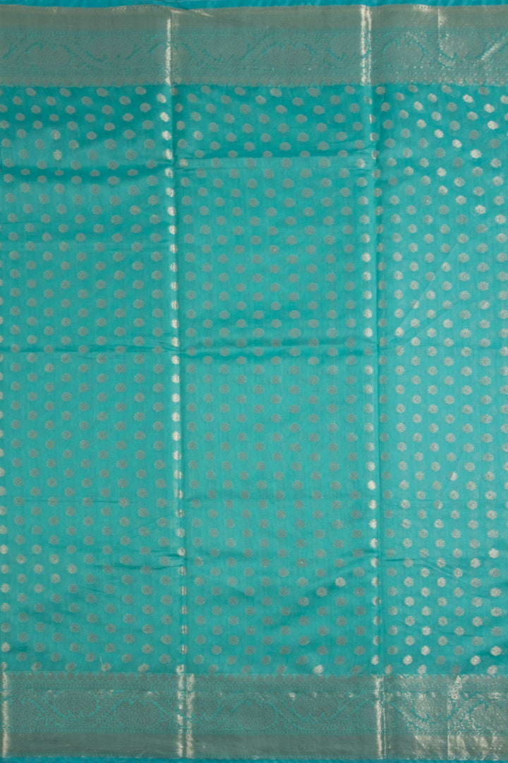 Cyan Green Handloom Banarasi Cotton Saree 10060604
