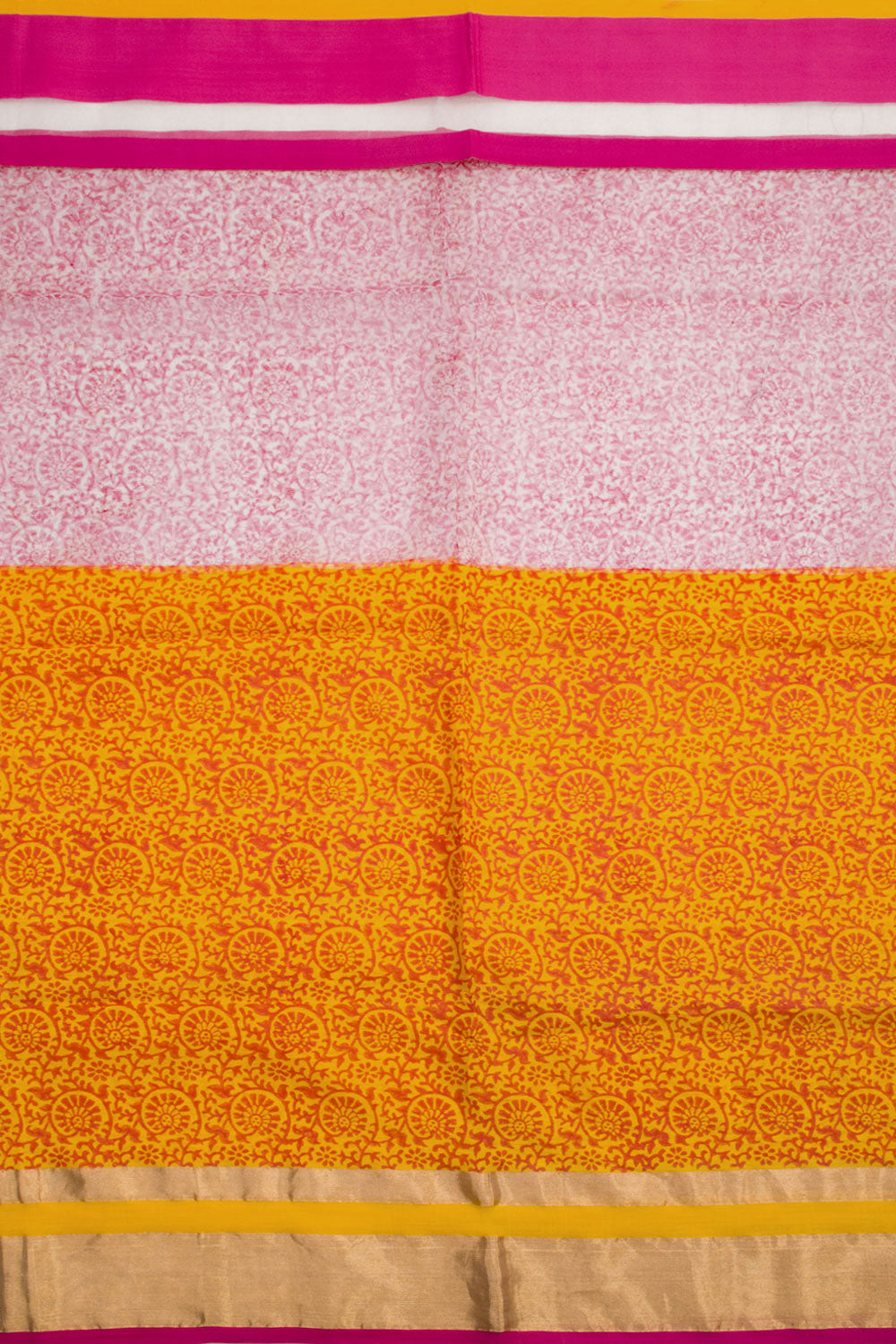 Hand Block Printed Maheshwari Silk Cotton Saree 10061015