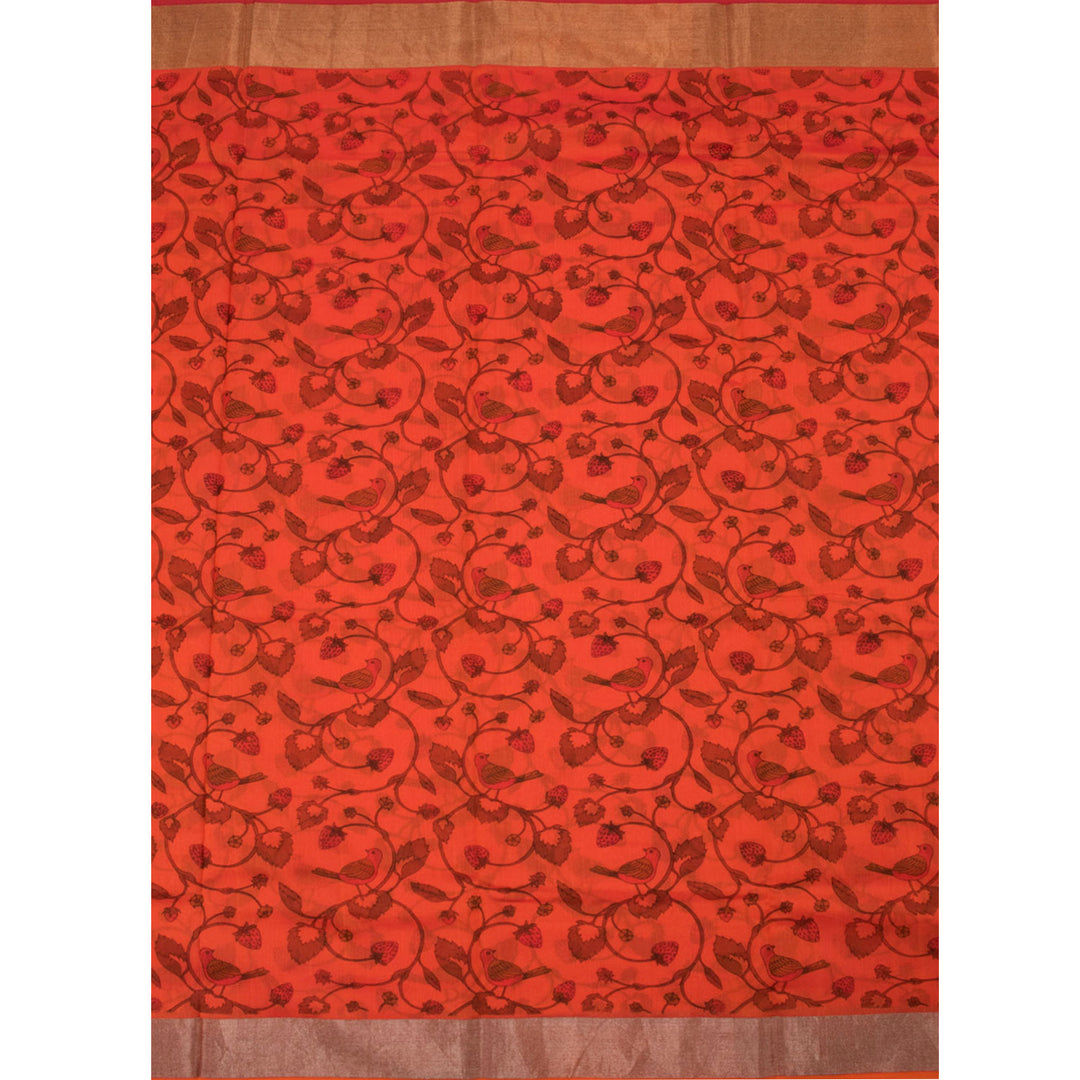 Printed Handloom Chanderi Silk Cotton Saree 10054813