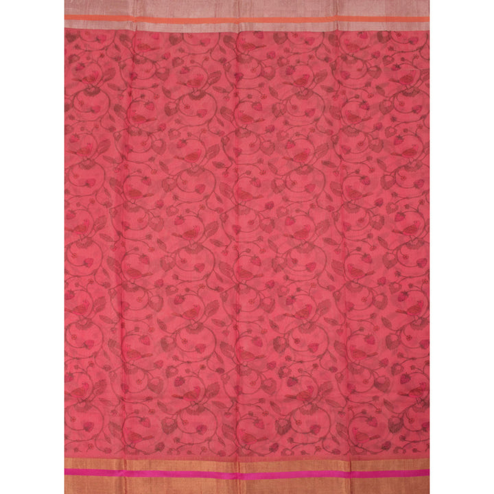 Printed Handloom Chanderi Silk Cotton Saree 10054818