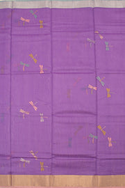 Violet Handloom Chanderi Silk Cotton Saree 10059678