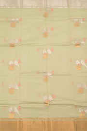 Pastel Green Handloom Chanderi Silk Cotton Saree 10059680