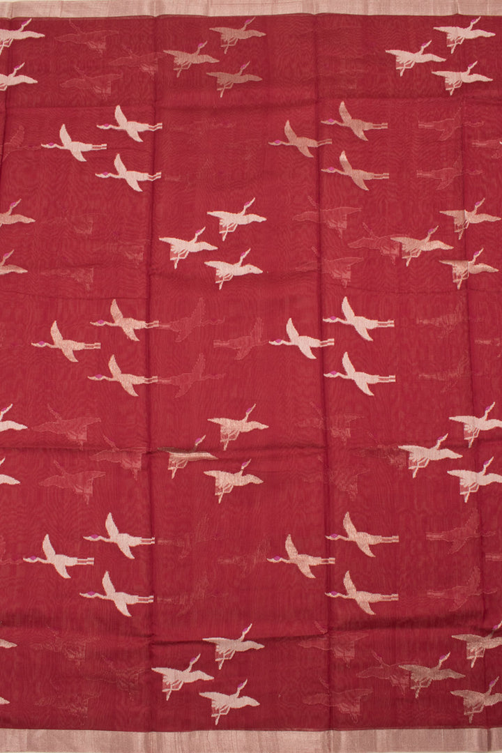 Rosewood Handloom Chanderi Silk Cotton Saree 10059682