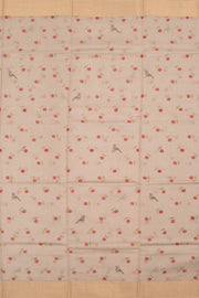 Light Taupe Handloom Chanderi Silk Cotton Saree 10059687