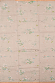 Light Taupe Printed Chanderi Silk Cotton Saree 10059688