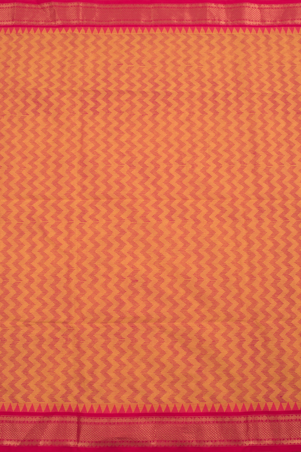 Mustard Yellow Hand Block Printed Cotton Saree 10059355