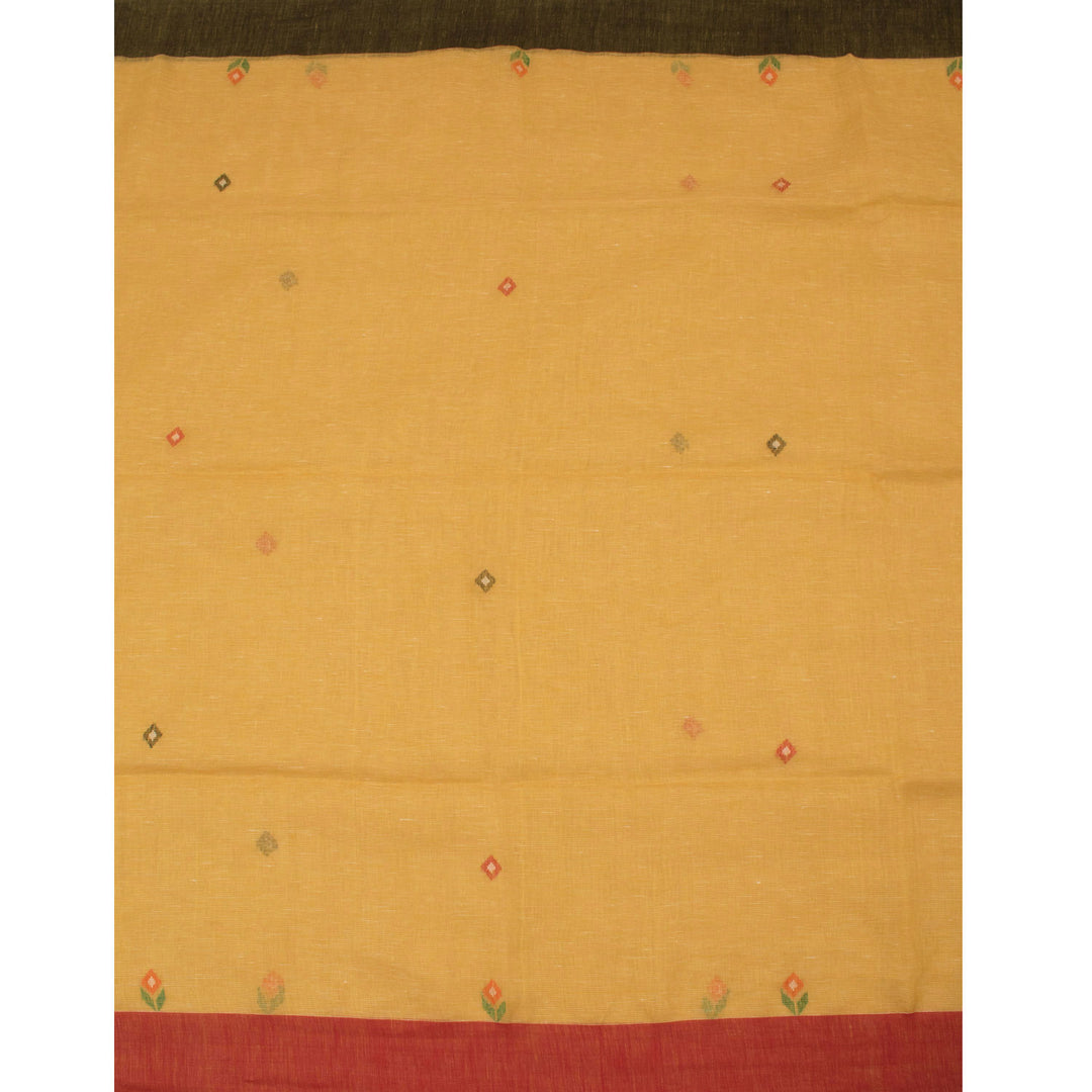 Handloom Bengal Jamdani Linen Saree 10055197