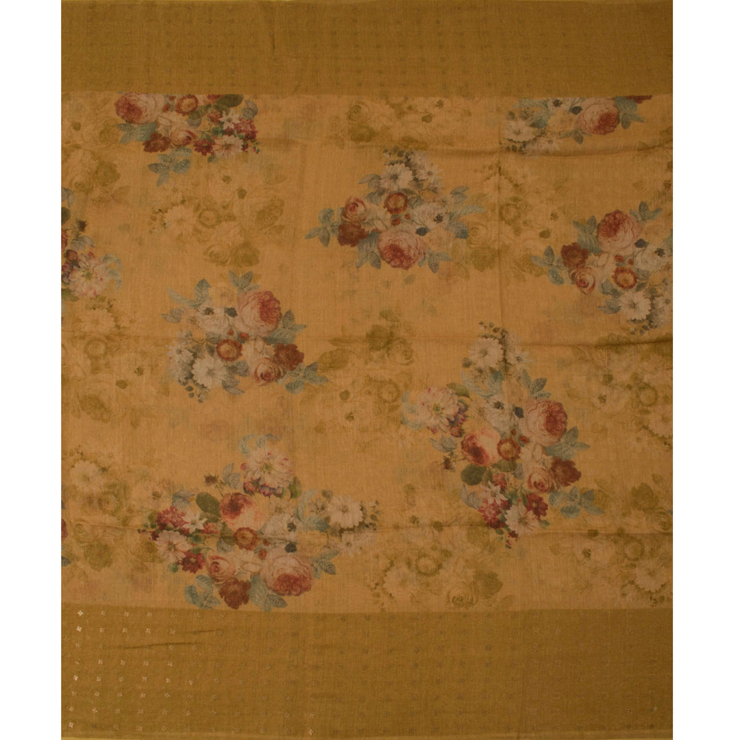 Digital Printed Handloom Linen Saree 10053685