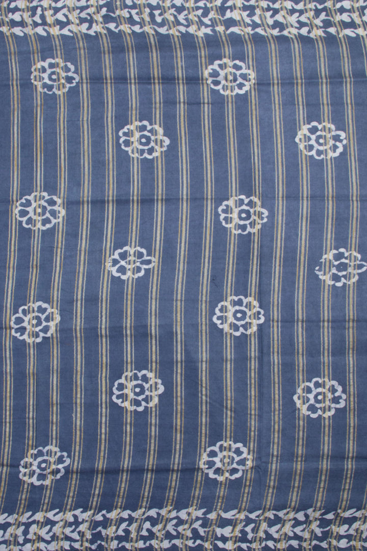 Batik Printed Linen Cotton Saree 10061909