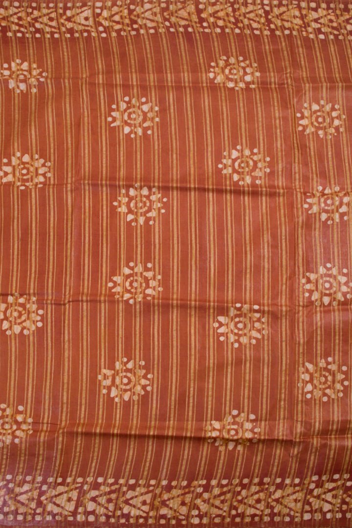 Batik Printed Linen Cotton Saree 10061916