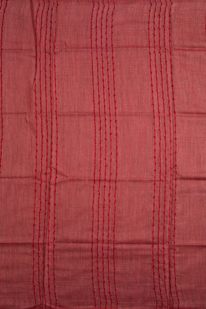 Jasper Red Handloom Bamboo Silk Saree 10061920
