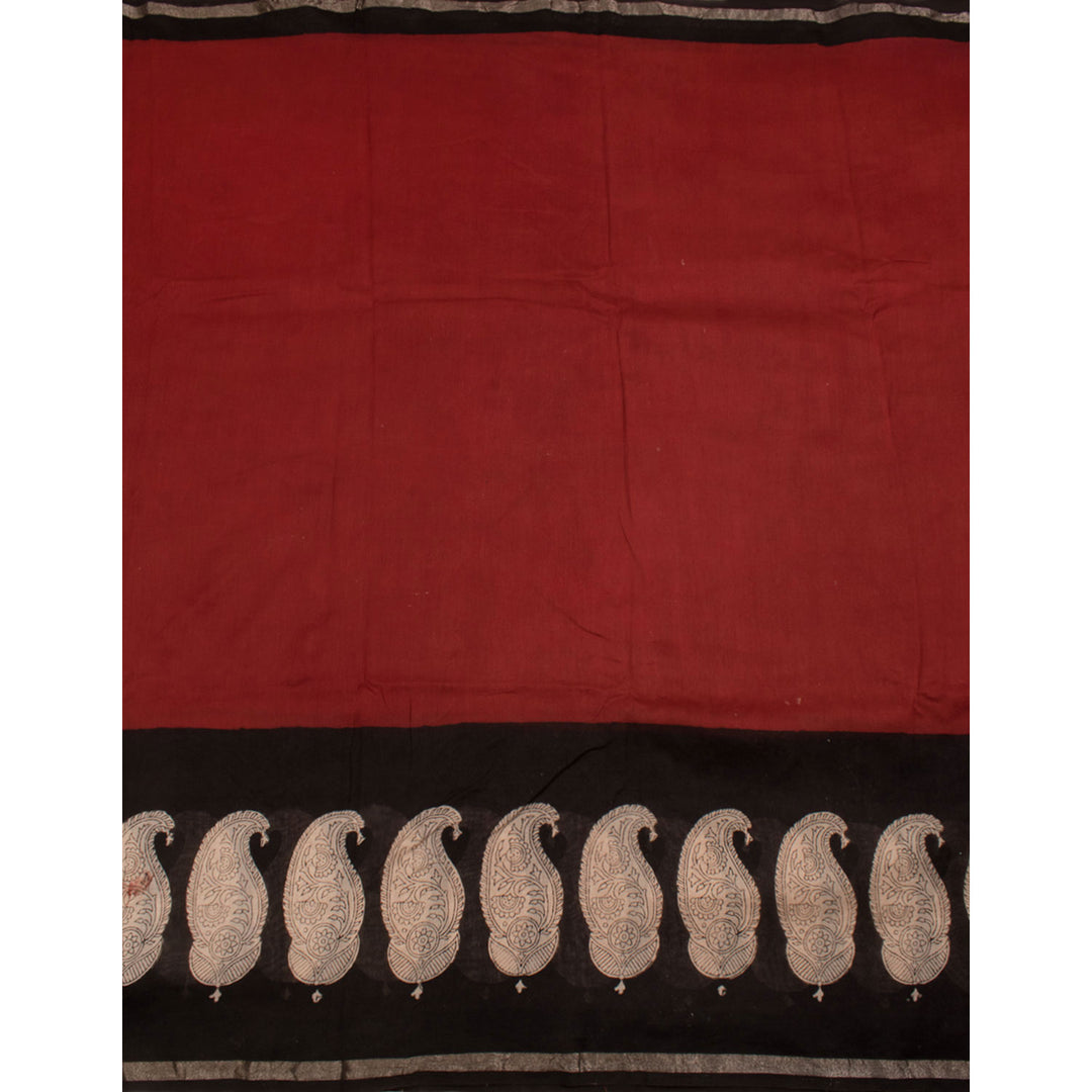 Hand Block Printed Chanderi Silk Cotton Saree 10055985