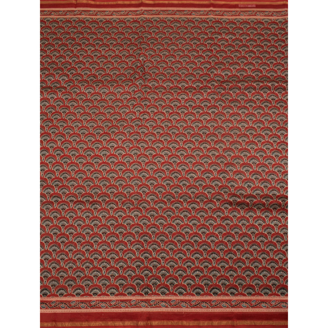 Hand Block Printed Chanderi Silk Cotton Saree 10055989