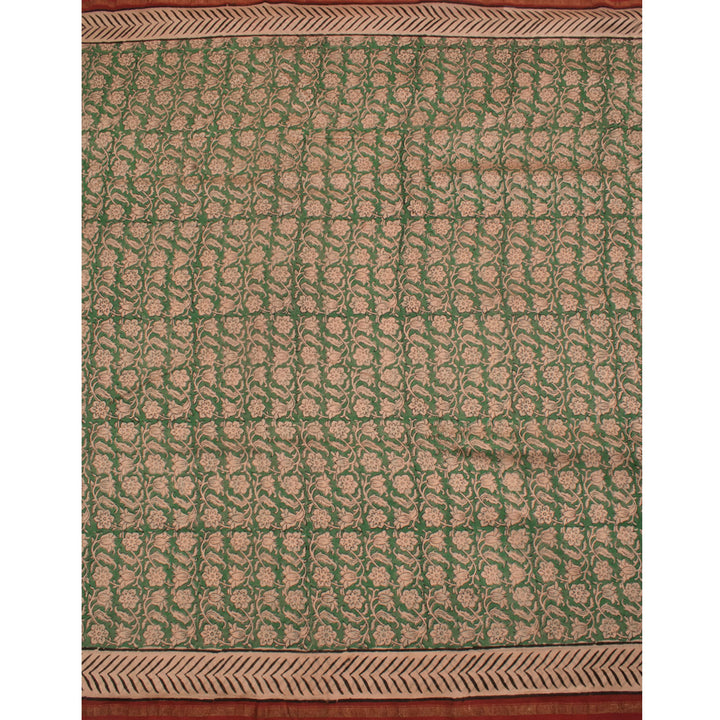 Hand Block Printed Chanderi Silk Cotton Saree 10055995
