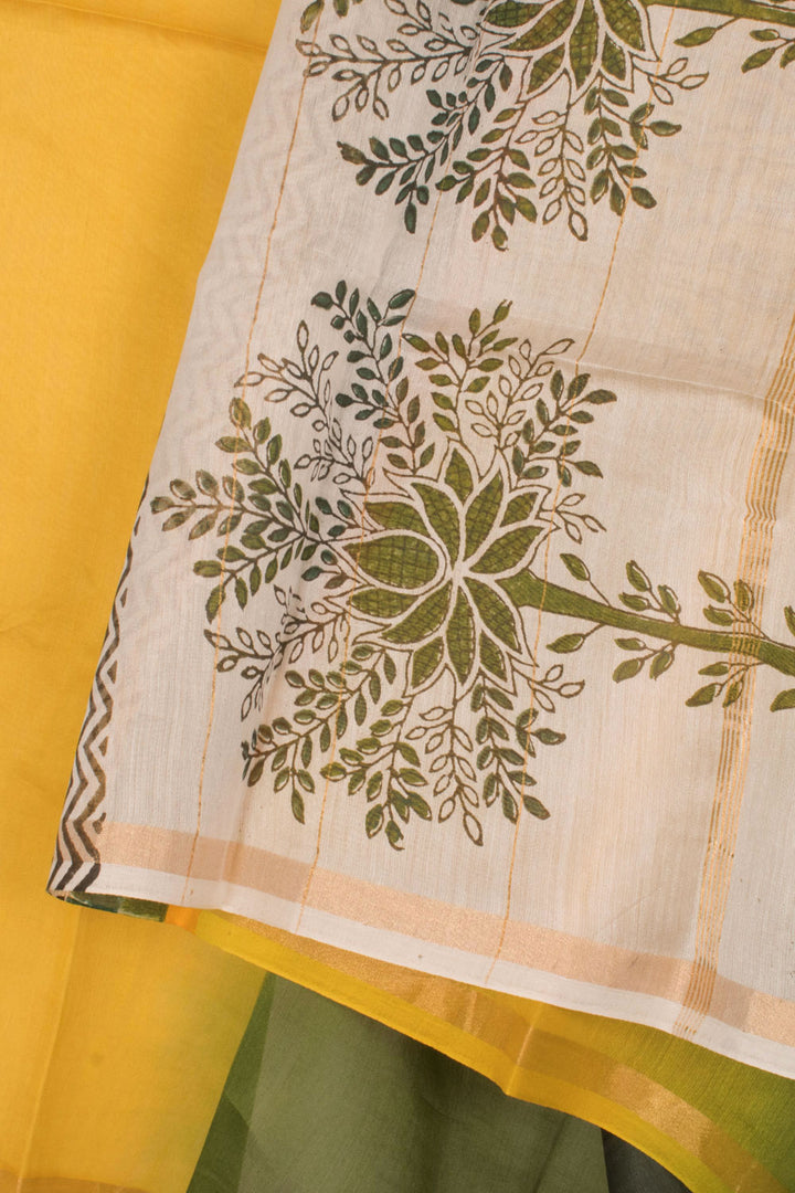 Hand Block Printed Chanderi Silk Cotton Dupatta 10058198