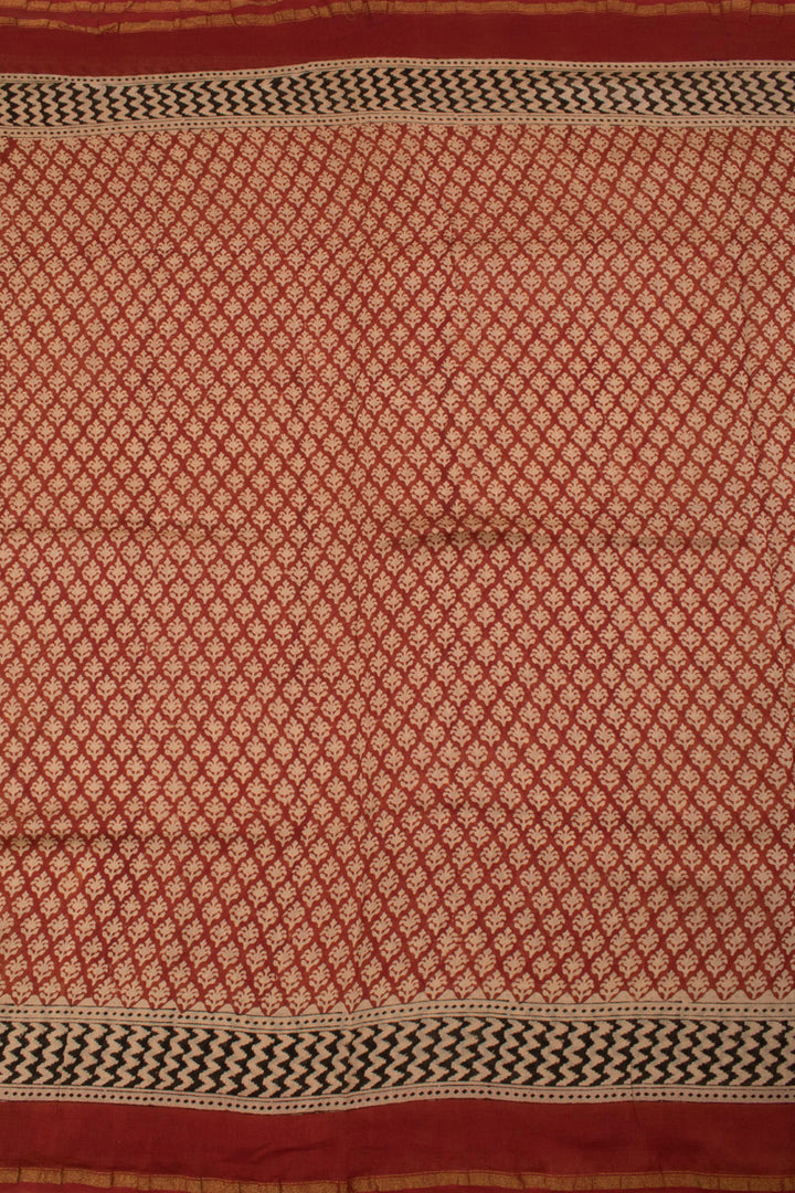 Hand Block Printed Chanderi Silk Cotton Saree 10058160