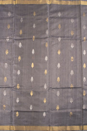 Silver Grey Chhattisgarh Tussar Silk Saree 10059705