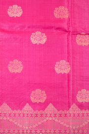 Rose Pink Chhattisgarh Tussar Silk Saree 10059712