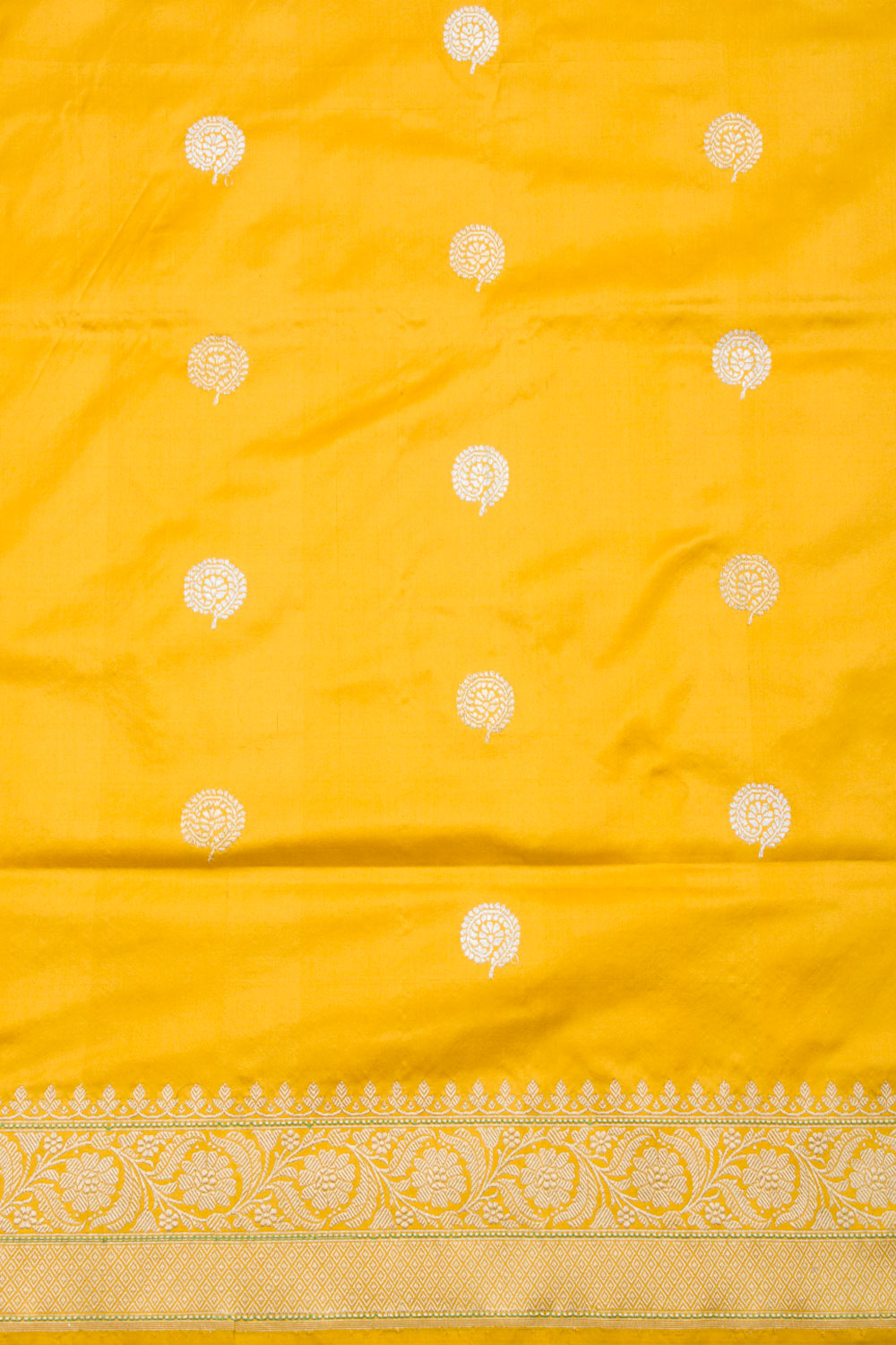 Mango Yellow Handloom Banarasi Kadhwa Katan Silk Saree 10061266