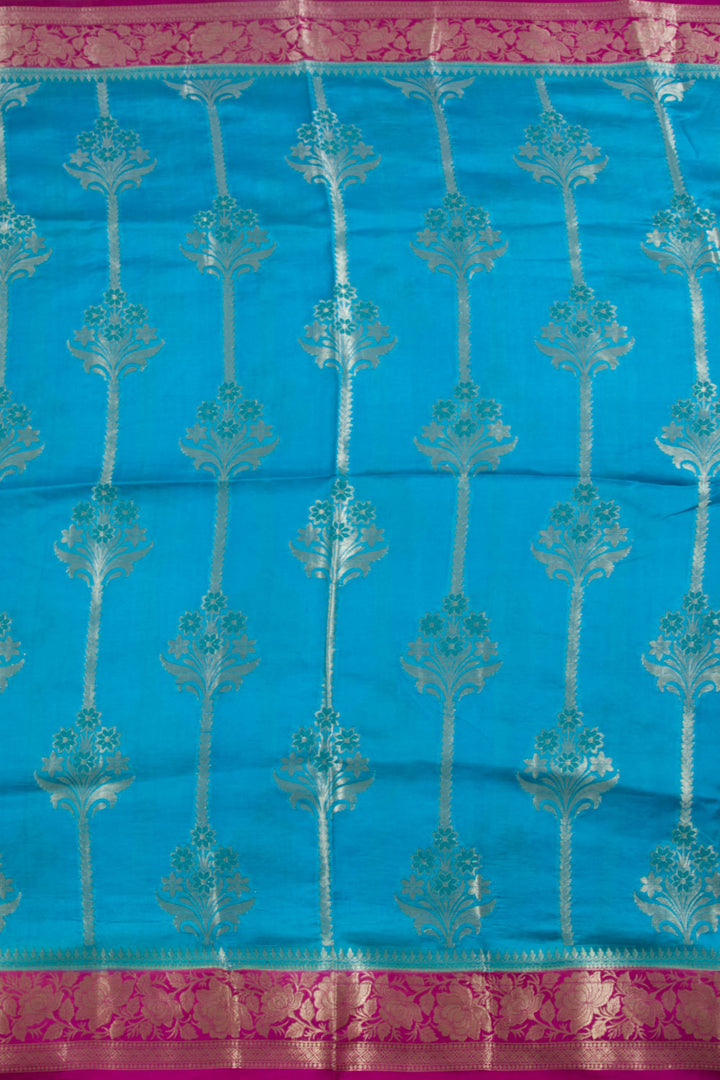 Blue Handloom Banarasi Summer Silk Saree 10061309