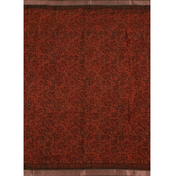 Ajrakh Printed Silk Cotton Saree 10055556
