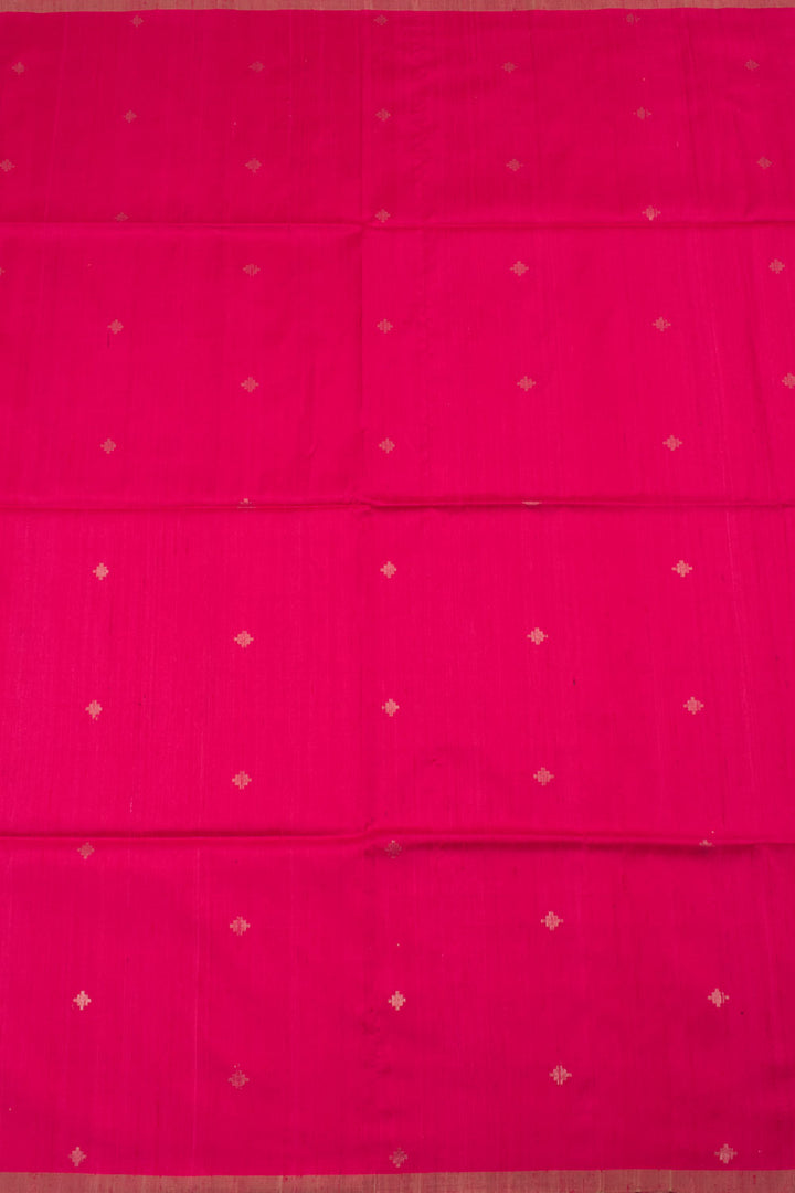 Hot Pink Handloom Kanjivaram Dupion Silk Saree 10059465