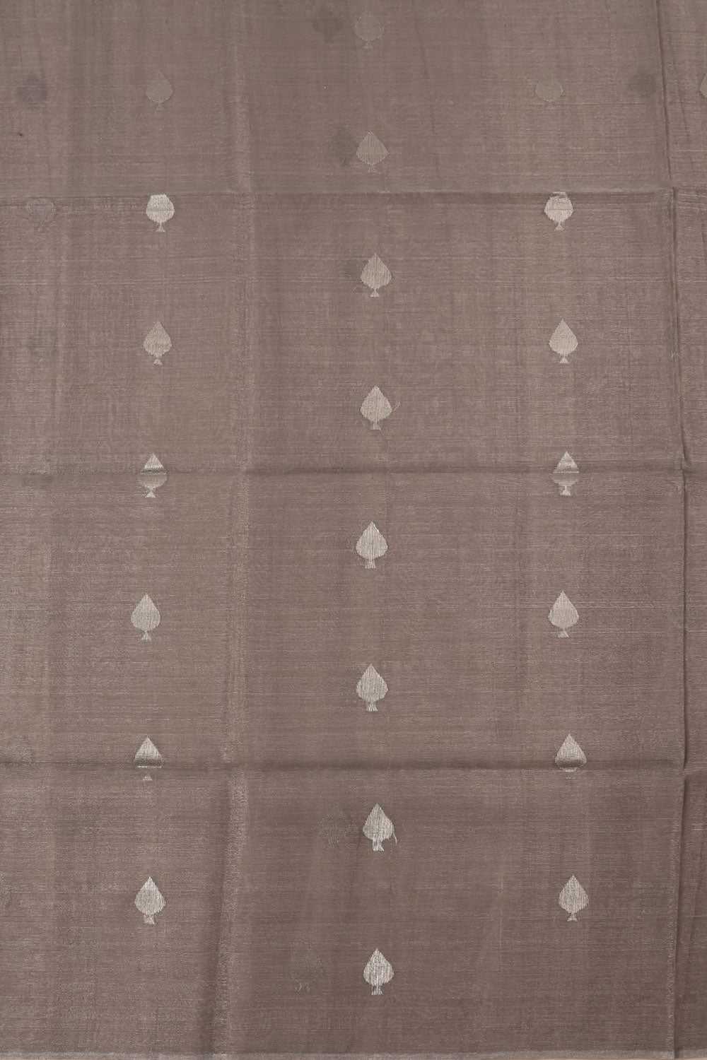 Mettalic Grey Handloom Tissue Silk Saree 10059475