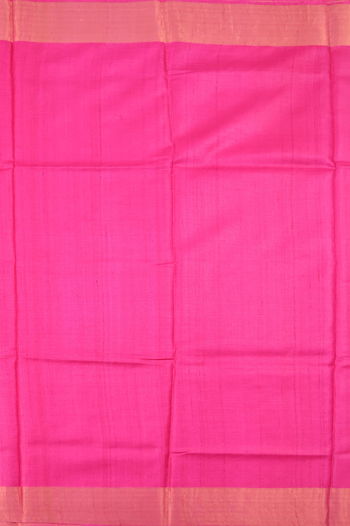 Candy Pink Handloom Tussar Silk Saree 10059491