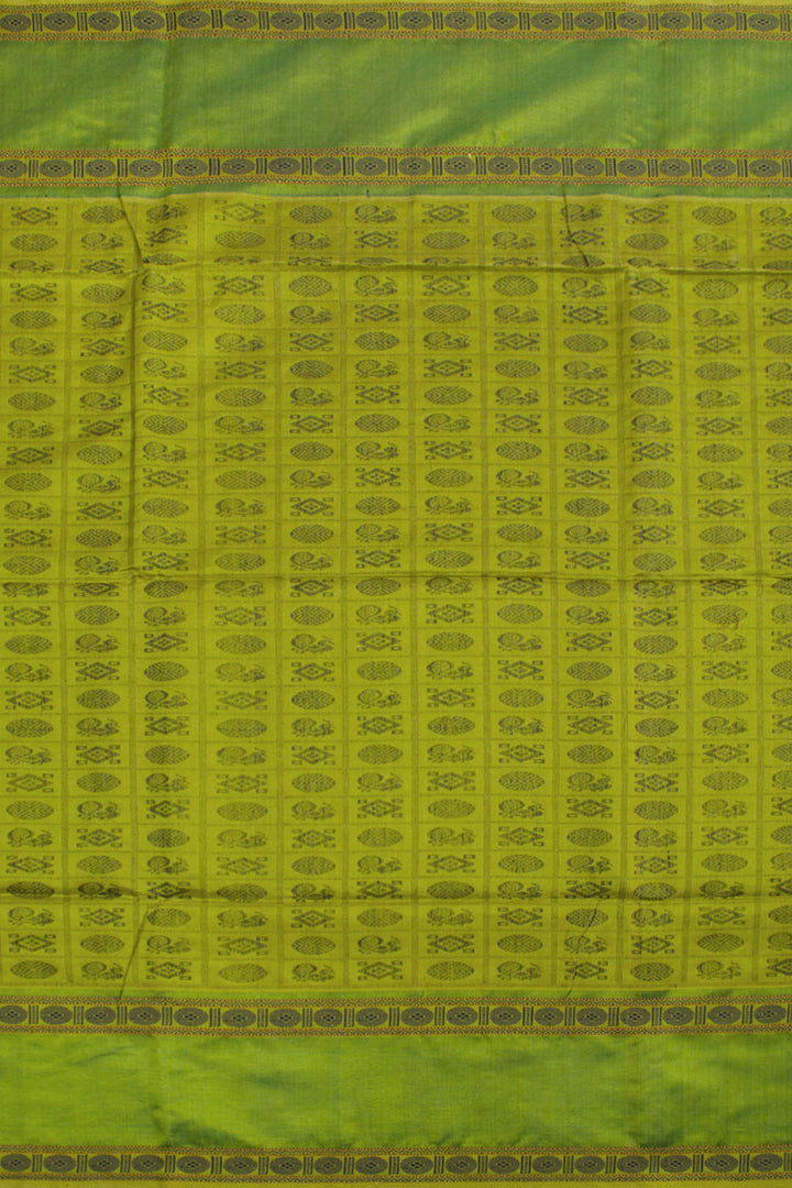 Green  Handloom Kanchi Silk Cotton Saree 10061808