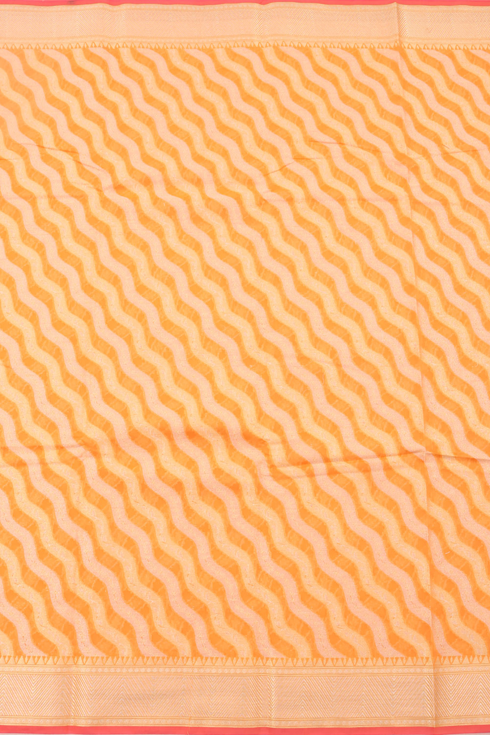 Light Orange Handloom Banarasi Cotton Saree 10059735