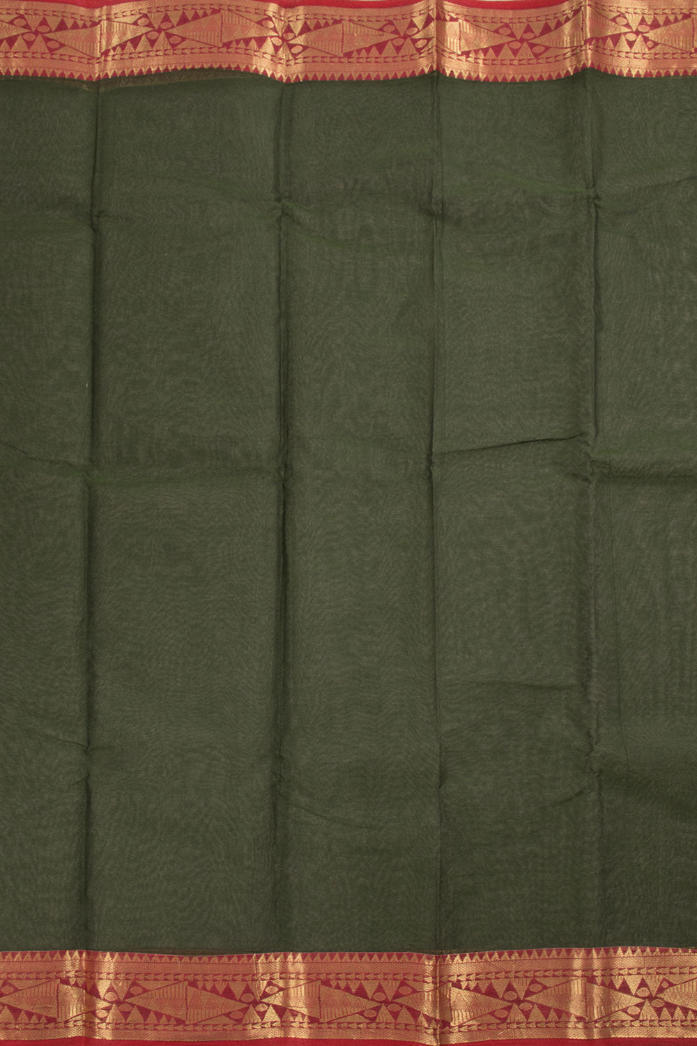 Forest Green Bengal Tant Cotton Saree 10059774