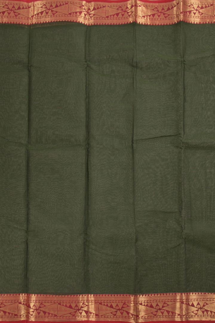 Forest Green Bengal Tant Cotton Saree 10059774