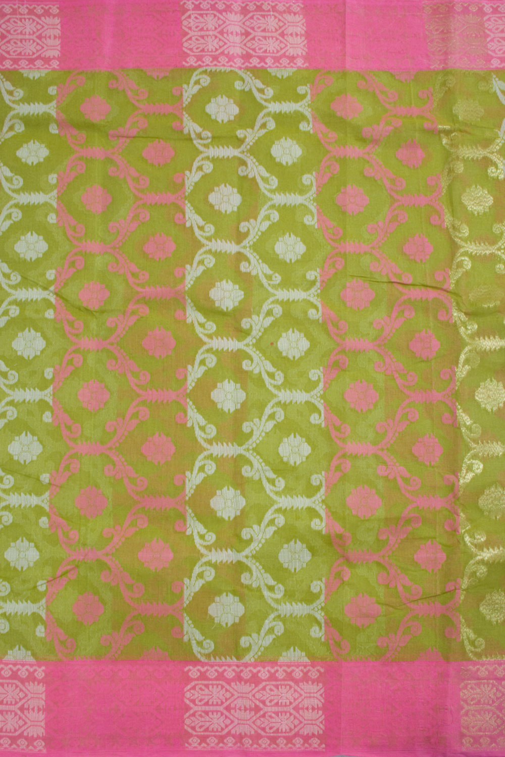Green Handloom Bengal Tant Cotton Saree 10059792