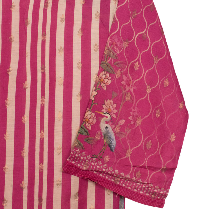 Screen Printed Muga Silk Salwar Suit Material 10056221