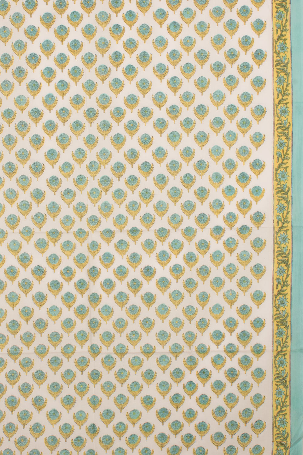 Hand Block Printed Silk Cotton 3-Piece Salwar Suit Material 10058785
