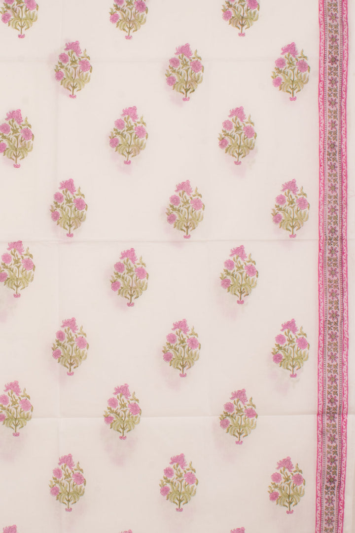 Hand Block Printed Cotton 3-Piece Salwar Suit Material 10058791