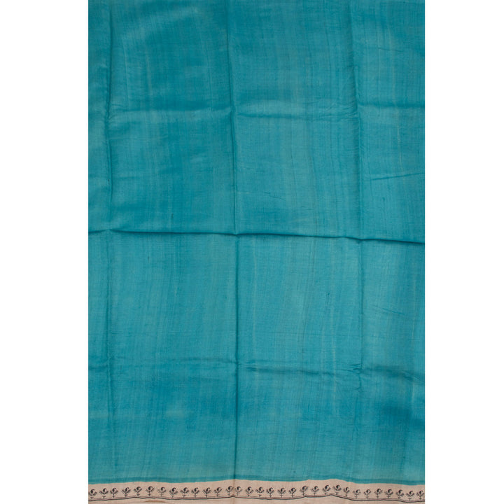 Hand Block Printed Tussar Silk Salwar Suit Material 10055459