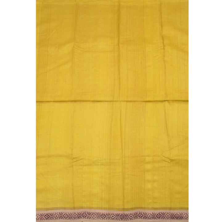 Hand Block Printed Tussar Silk Salwar Suit Material 10055463