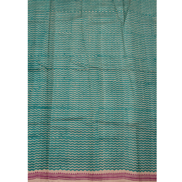 Hand Block Printed Tussar Silk Salwar Suit Material 10055465