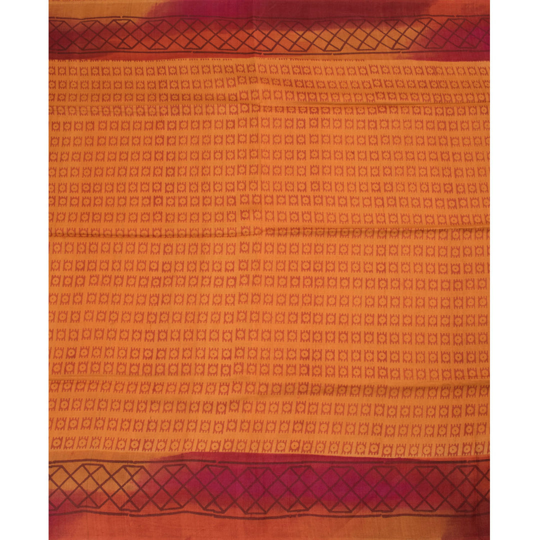 Hand Block Printed Tussar Silk Saree 10055477
