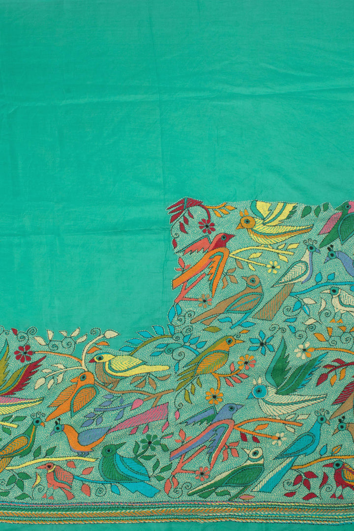 Handloom Kantha Embroidered Silk Saree 10058464