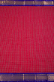 Crimson Red Handloom Gadwal Kuttu Cotton Saree 10061424