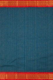 Teal Blue Handloom Gadwal Kuttu Cotton Saree 10061425
