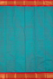 Bluish Green Handloom Gadwal Kuttu Cotton Saree 10061427