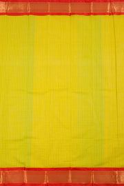 Lemon Yellow Handwoven Gadwal Kuttu Cotton Saree 10061433