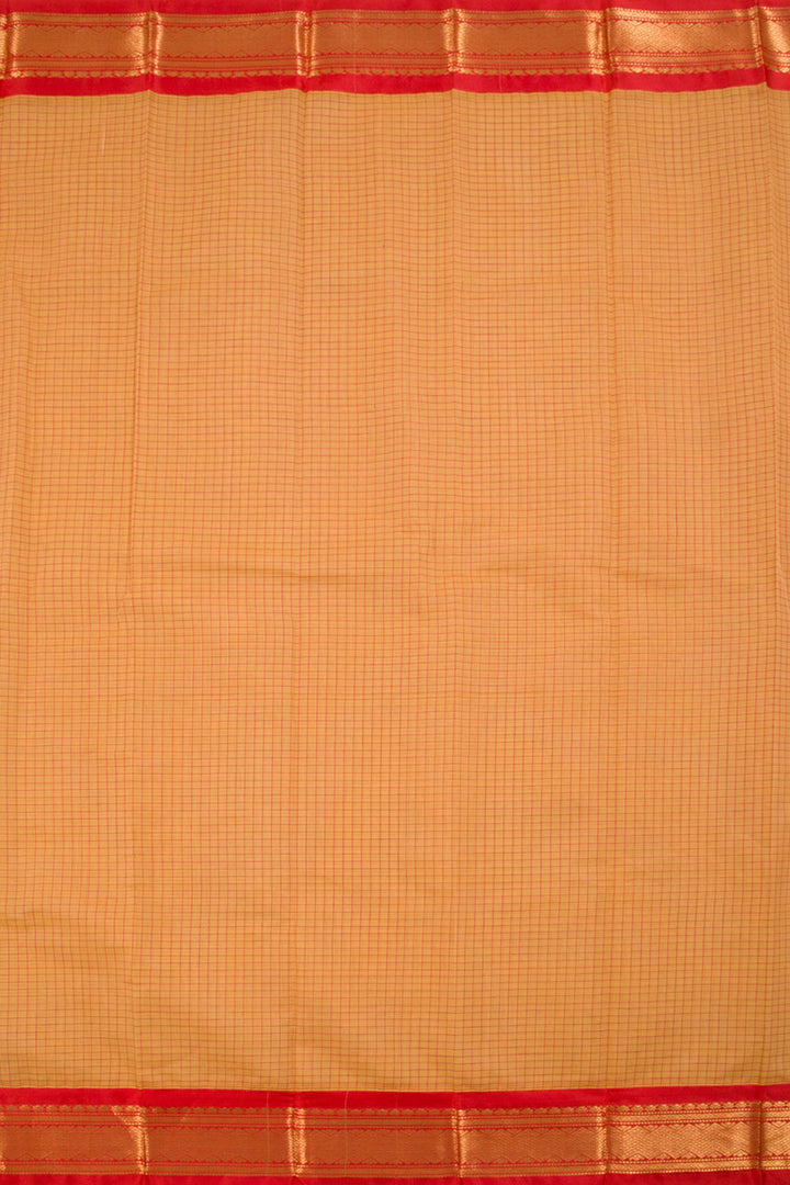 Butterscotch Orange Handwoven Gadwal Kuttu Cotton Saree 10061434
