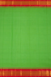 Shamarock Green Handwoven Gadwal Kuttu Cotton Saree 10061438